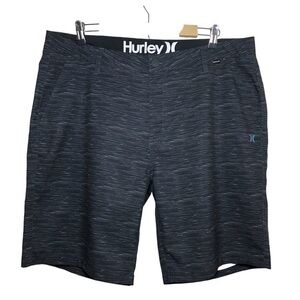 Hurley Hybrid Black Gray Marble Print Men’s Walk Shorts Size 38